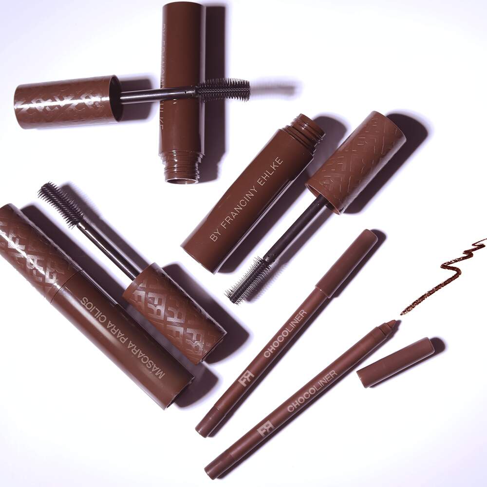 KIT FRAN CHOCOEYES MÁSCARA CILIOS MARROM E LÁPIS MULTIFUNCIONAL BY FRANCINY EHLKE