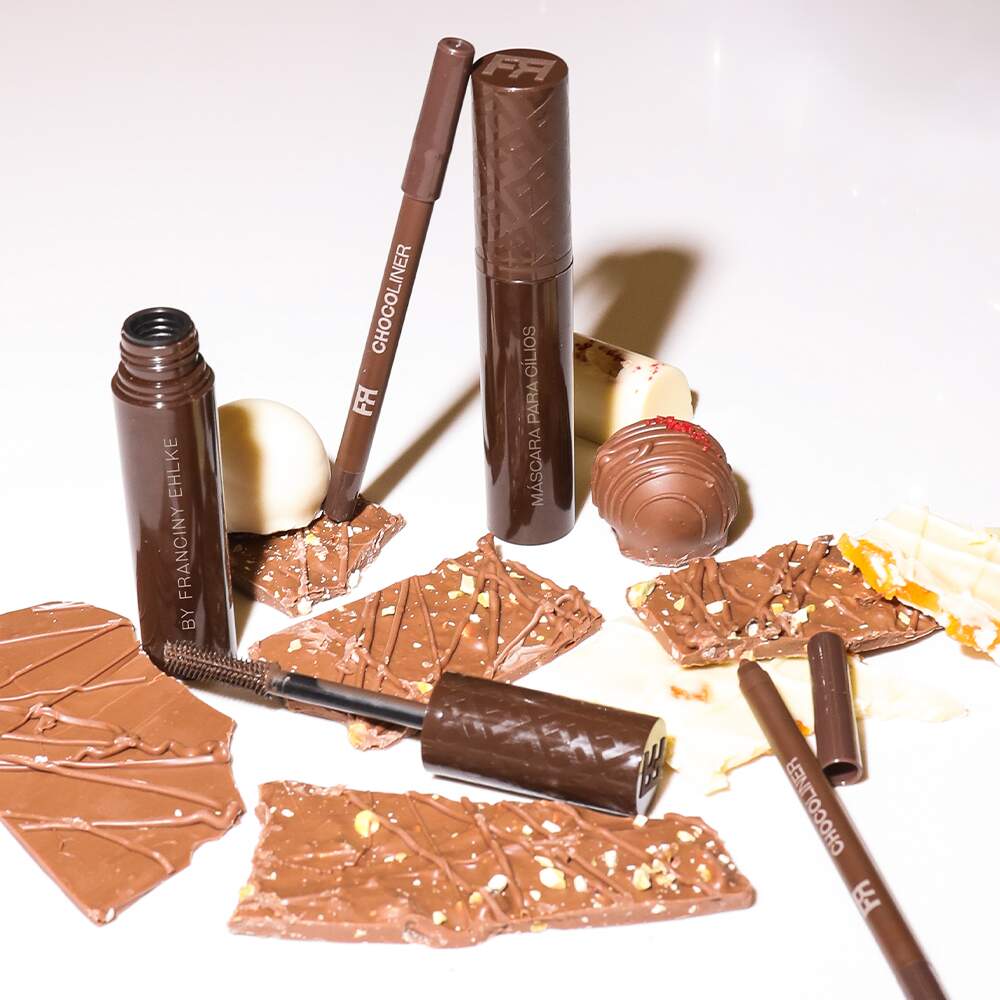 KIT FRAN CHOCOEYES MÁSCARA CILIOS MARROM E LÁPIS MULTIFUNCIONAL BY FRANCINY EHLKE